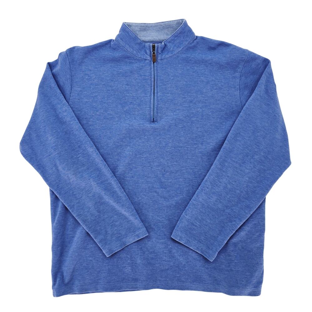 Mizzen + Main Men's Fairway Quarter Zip Pullover Blue XL